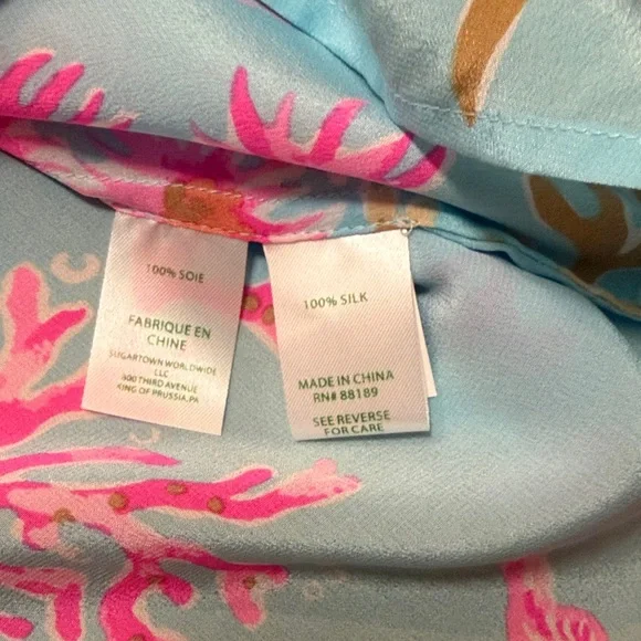 Lilly Pulitzer Elsa Vibrant Pink and Blue Top - Picture 5 of 5
